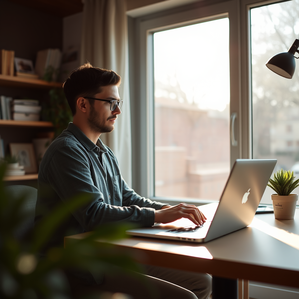 Freelancer working on a laptop