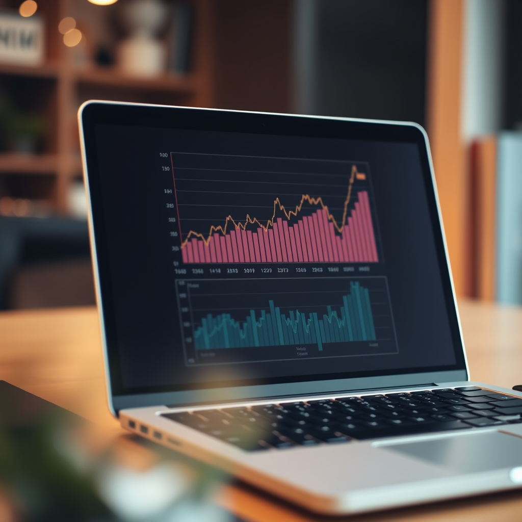 Laptop displaying online earnings
