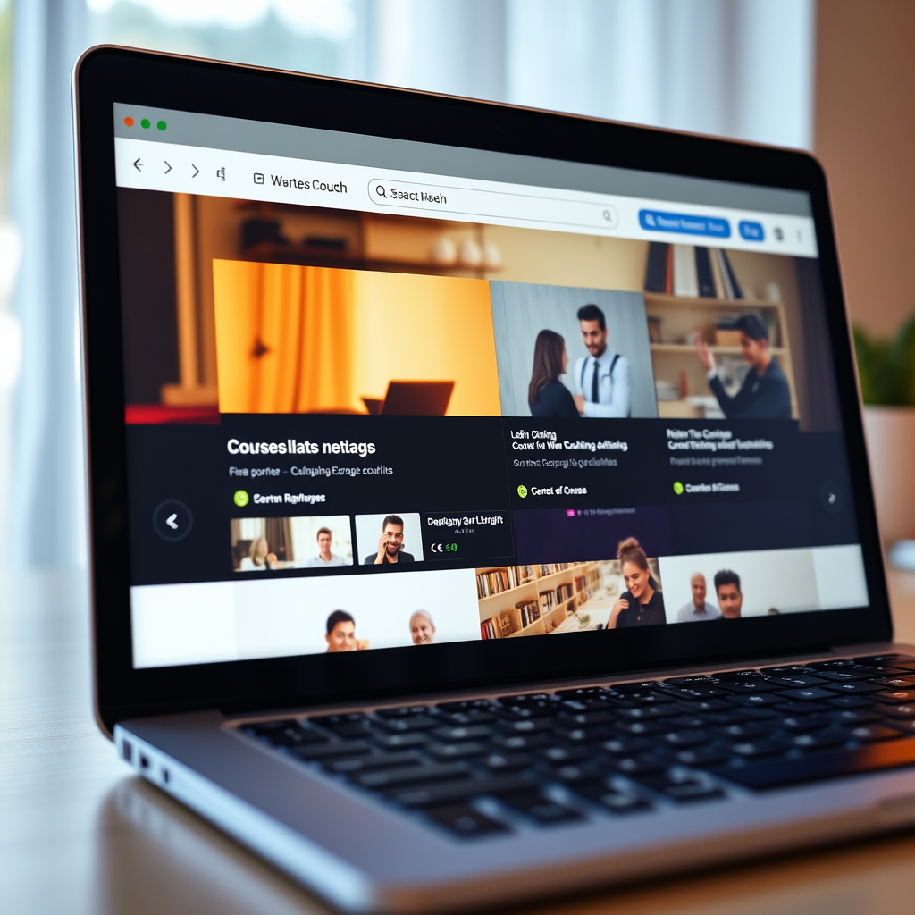Online courses on a laptop
